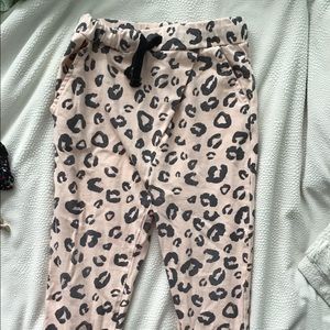 Kids drawstring leopard pants
